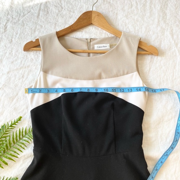 Calvin Klein Black and Cream Midi Dress - Picture 6 of 8